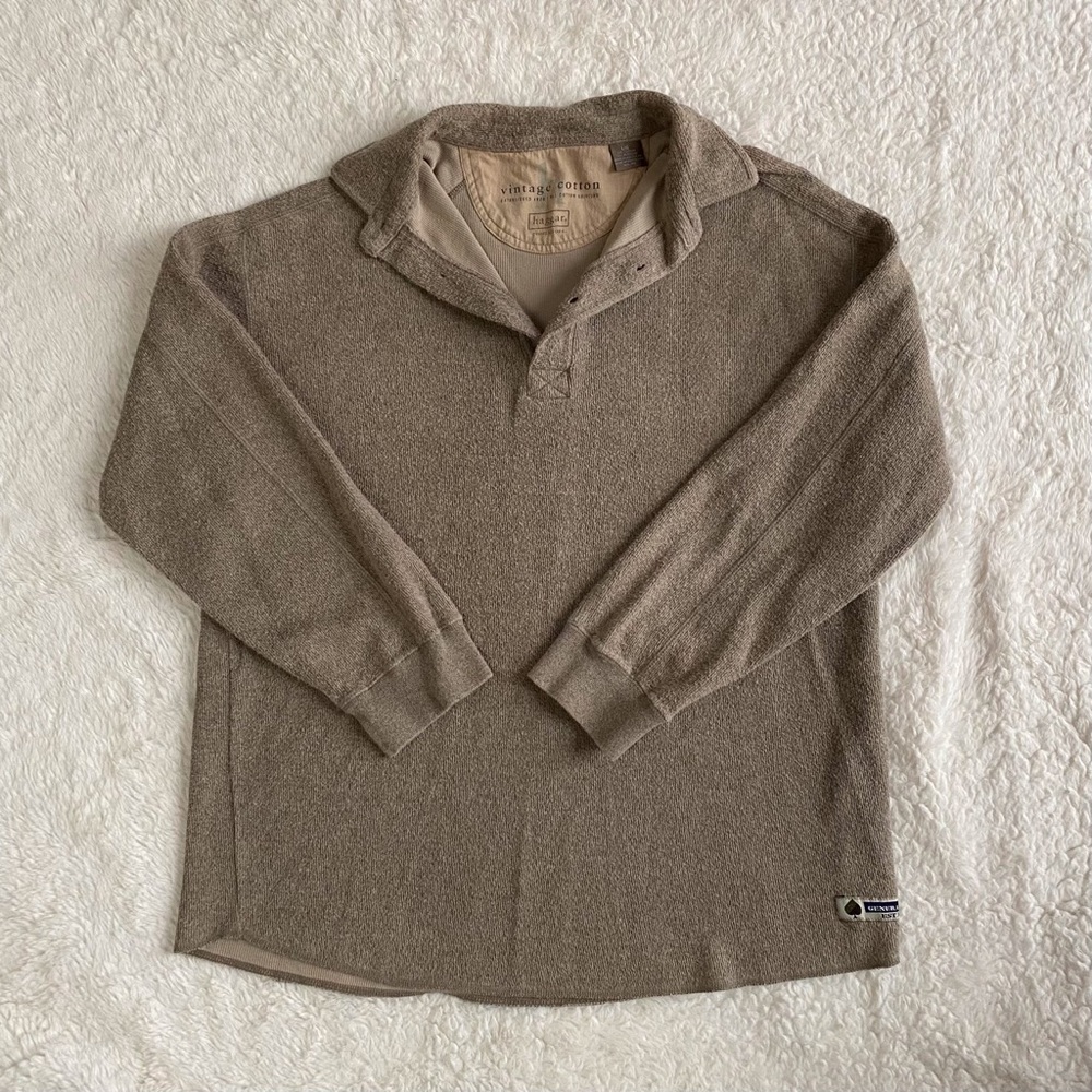 🔥 Haggar Generations Olive Brown "Vintage Cotton" Polo Shirt 100% Cotton - L 🔥